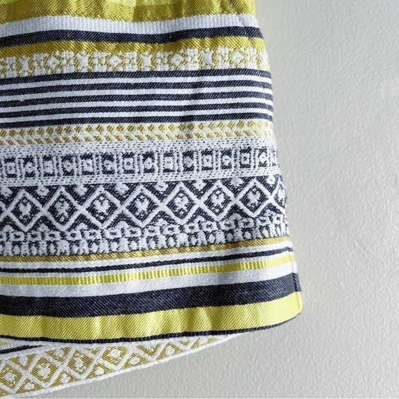 Ann Taylor LOFT The Riviera Short in Yellow White Jacquard Stripes, Size‎ 0 - Picture 10 of 13